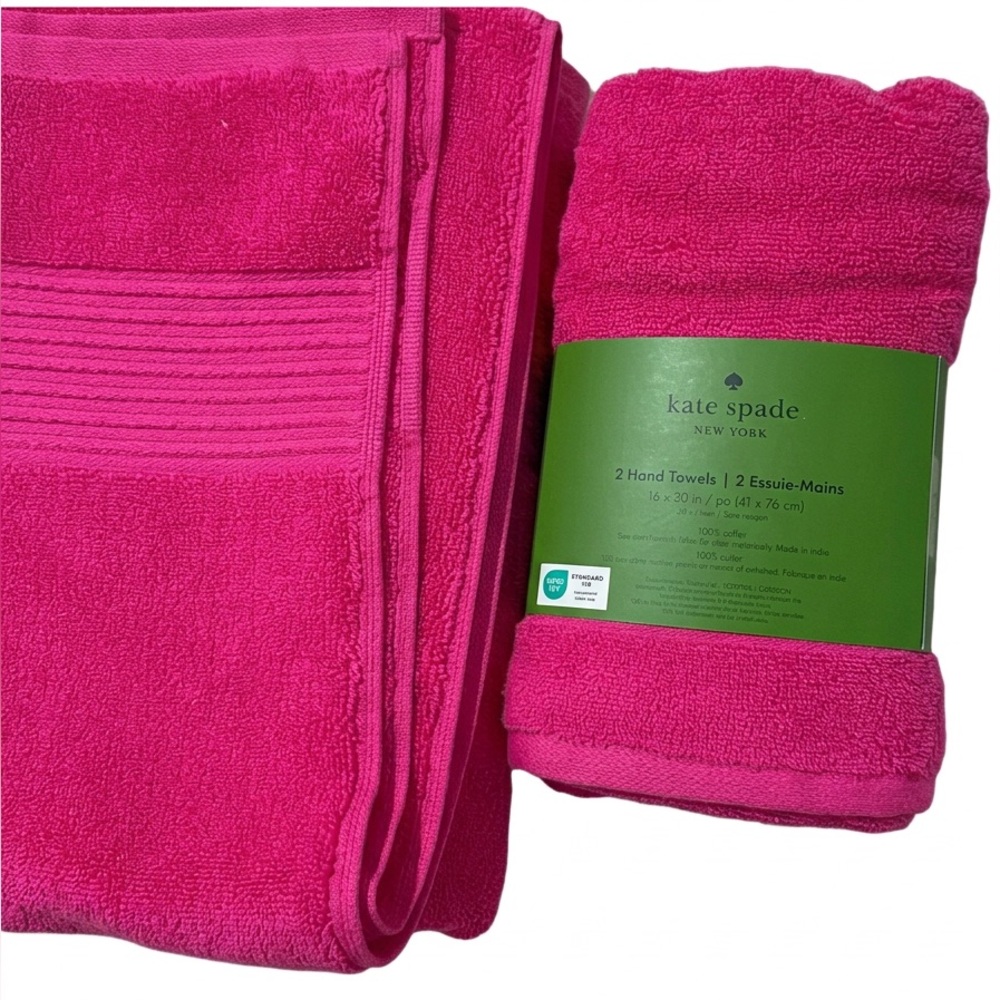 Kate Spade ♠️ Towel Set Cotton Hot Pink NWT - Picture 4 of 8